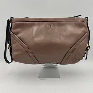 TRE Vero Leather Clutch Handbag - Soft Cool Brown